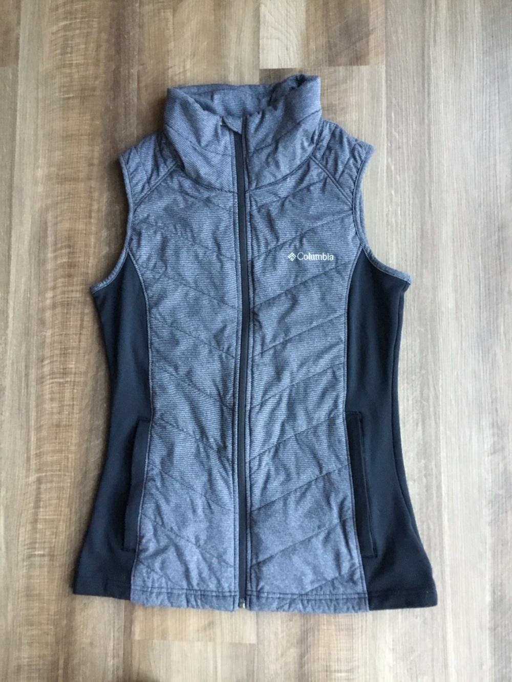 Womens Columbia Dandi Camp II Black Grey Quilted Vest